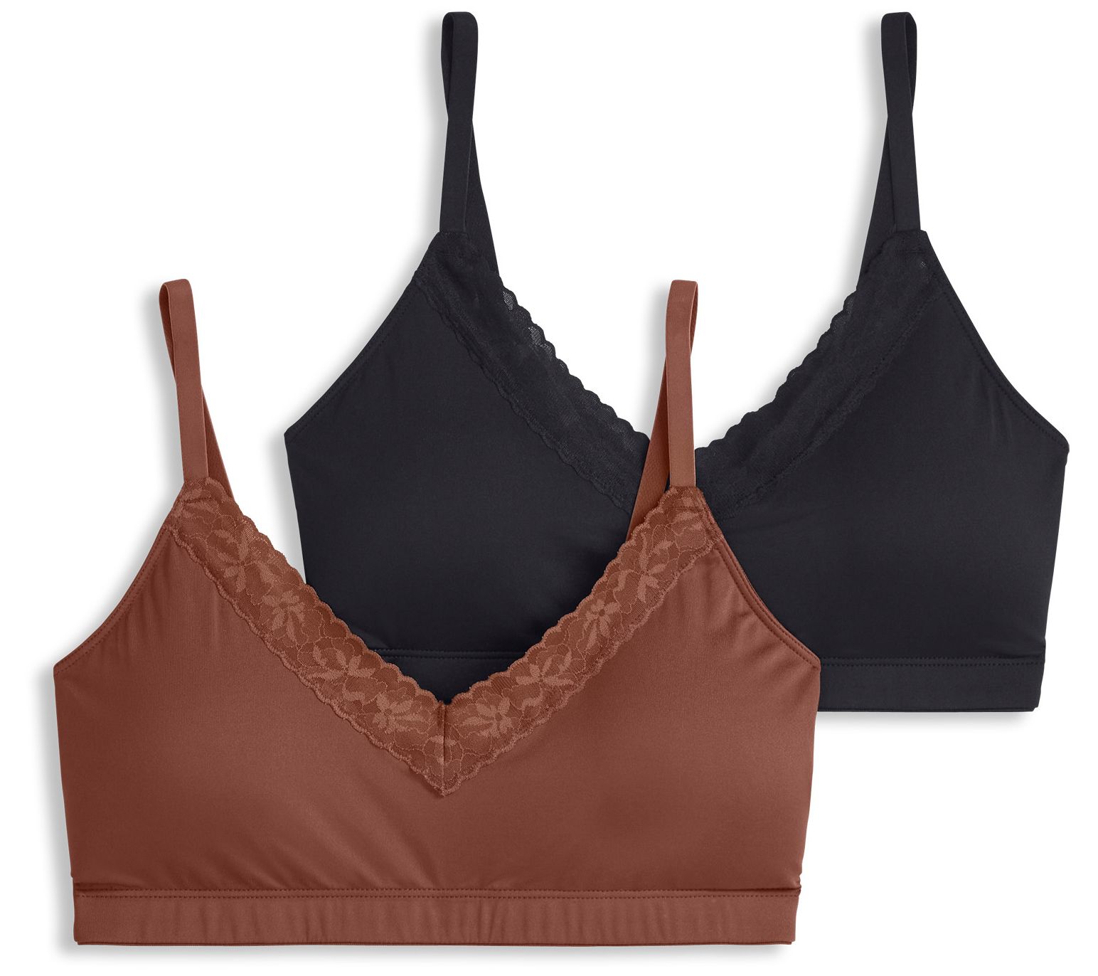 "As Is" Jockey Wirefree Micro Stretch Lace Bralette Set of 2