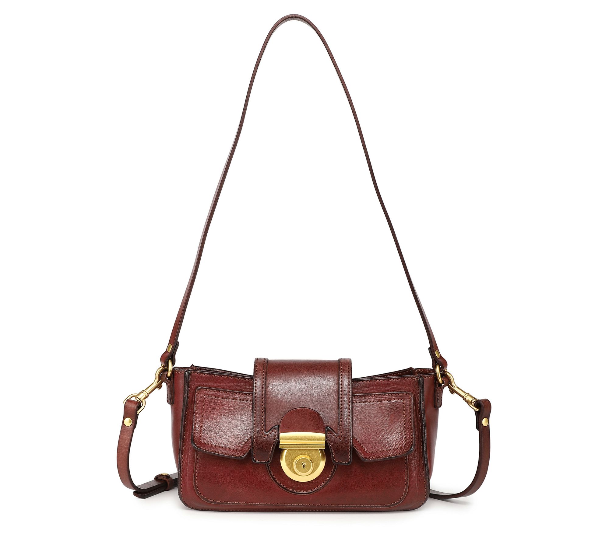 Old Trend Camellia Leather Crossbody with  Shou lder Strap