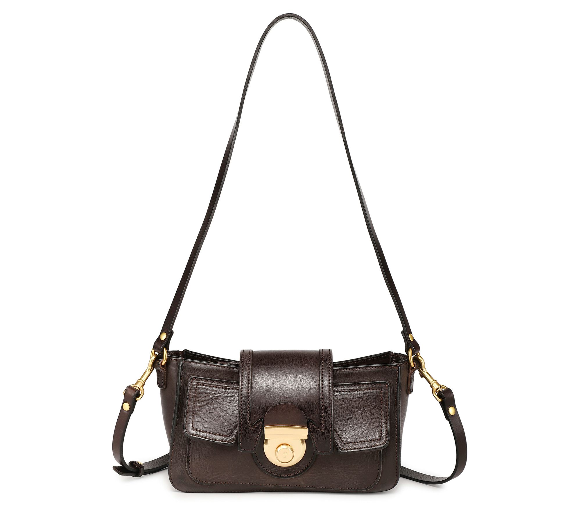 Old Trend Camellia Leather Crossbody with  Shou lder Strap