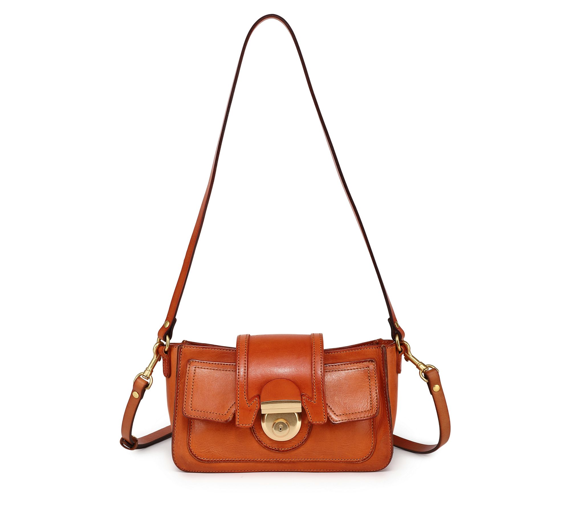 Old Trend Camellia Leather Crossbody with  Shou lder Strap