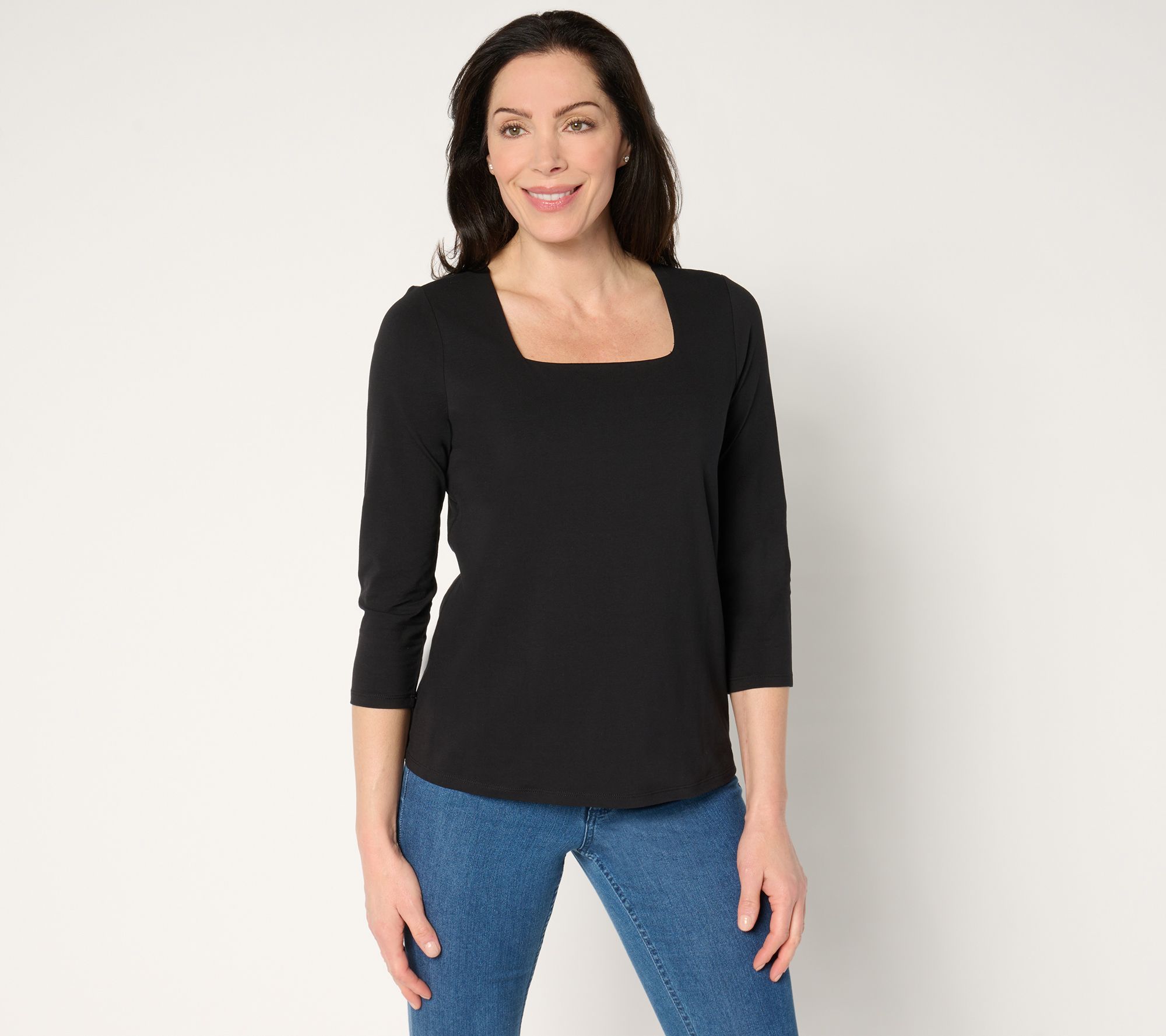 "As Is" Attitudes by Renee Washed Cotton Square Neck Top