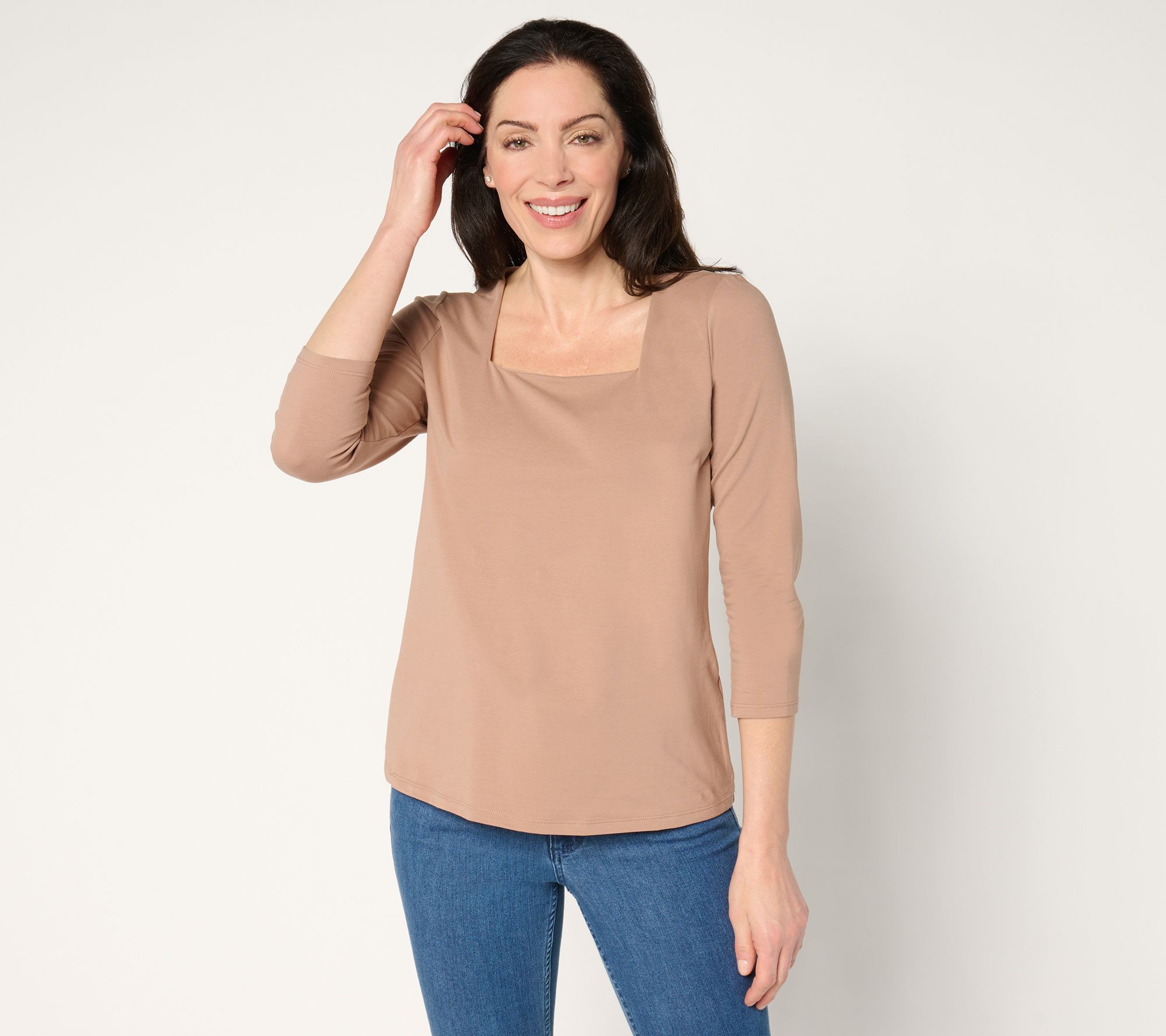 "As Is" Attitudes by Renee Washed Cotton Square Neck Top