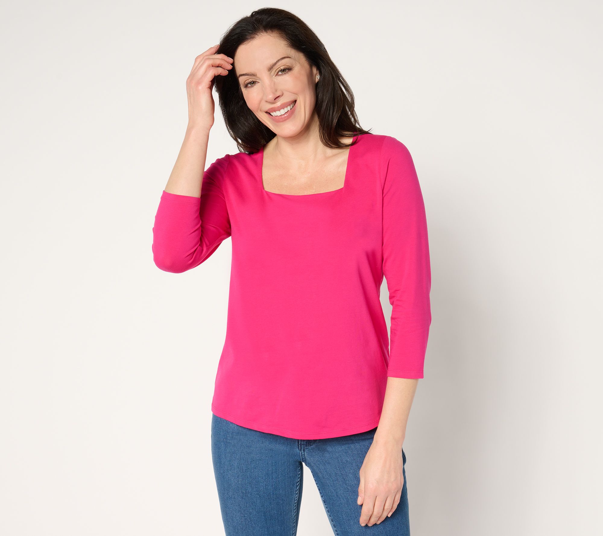 "As Is" Attitudes by Renee Washed Cotton Square Neck Top