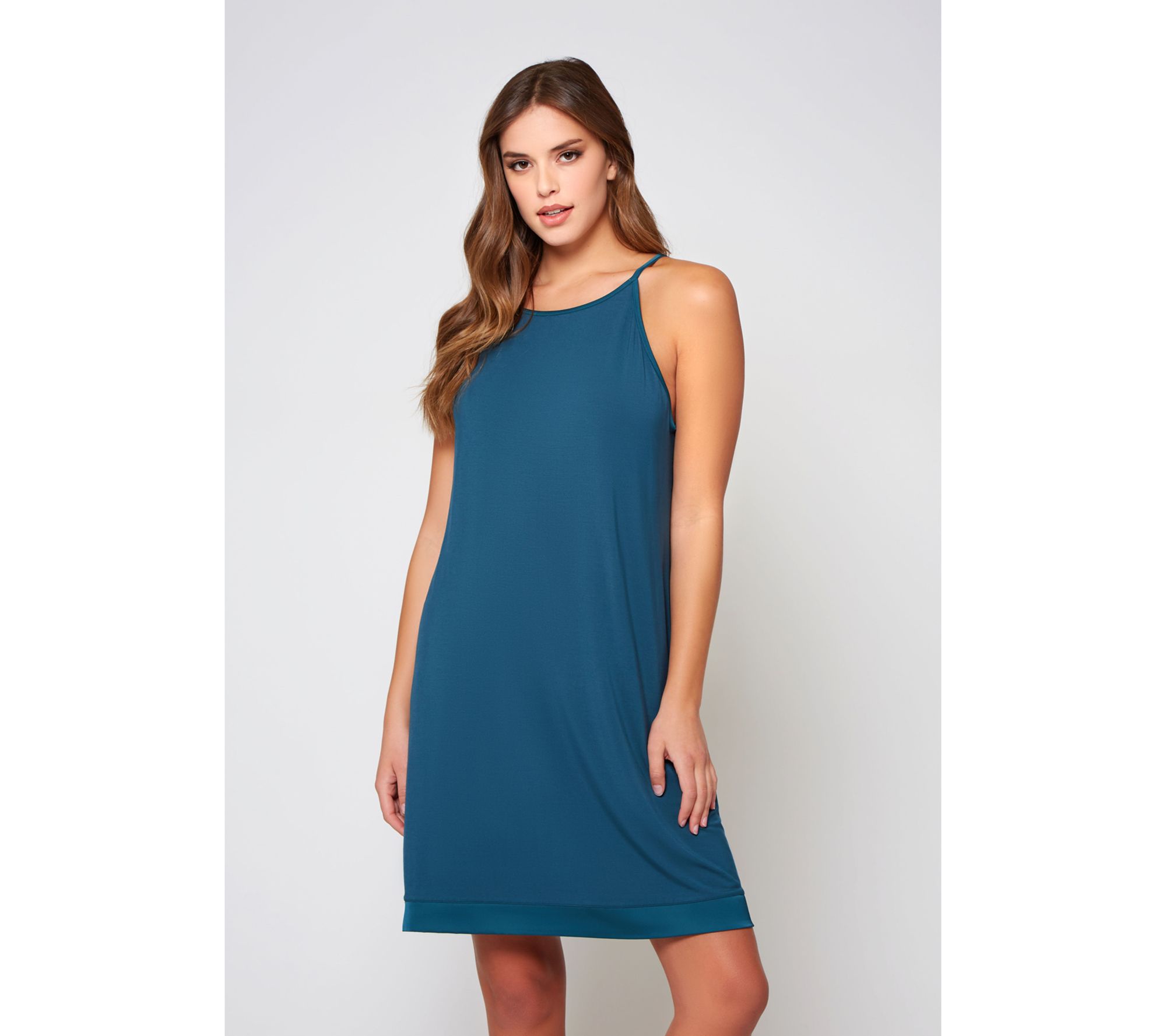 iCollection Knit Lounge Dress with Tie Back Detail