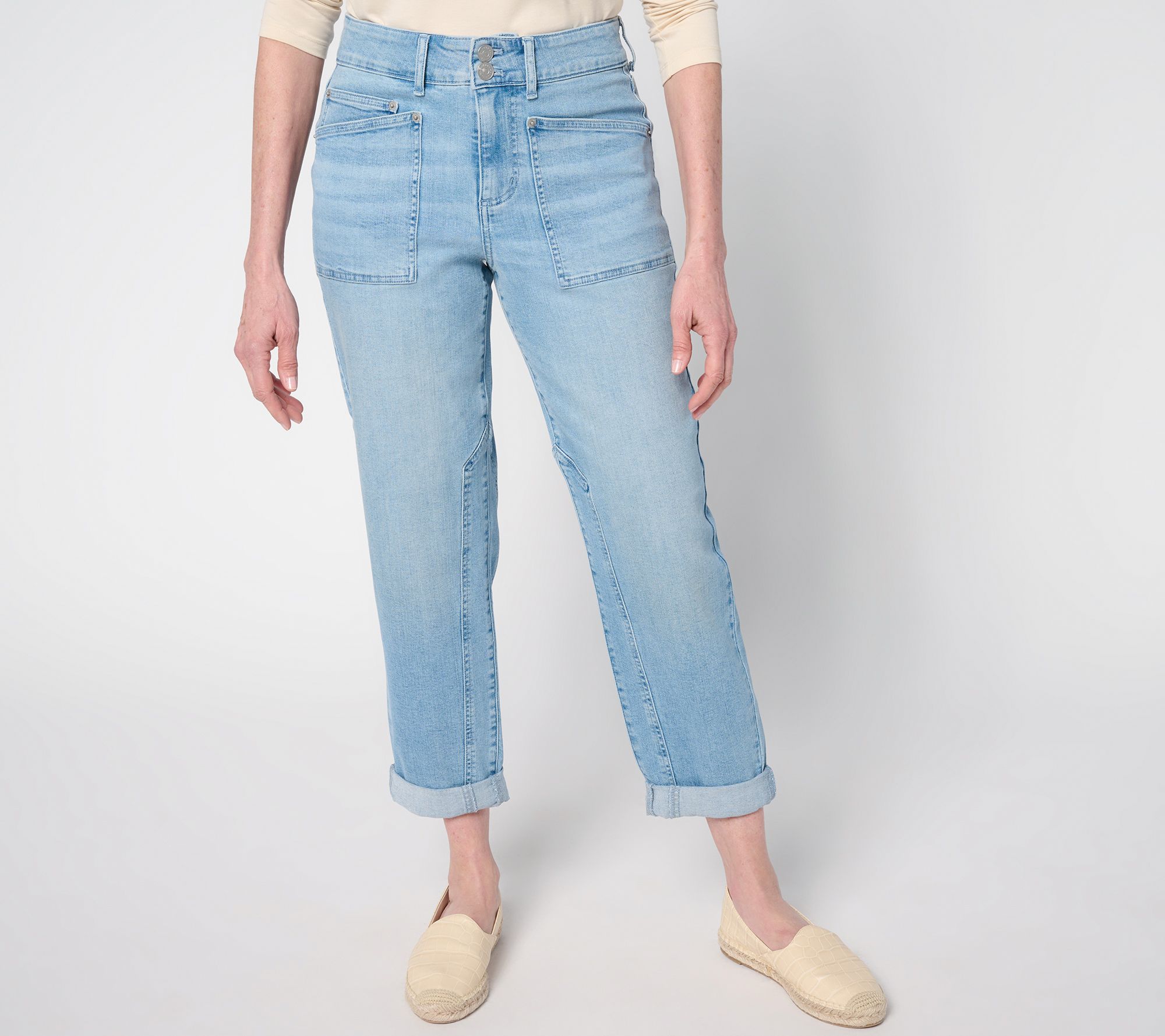 "As Is" LOGO by Lori Goldstein Regular Indigo Straight Leg Ankle Jeans
