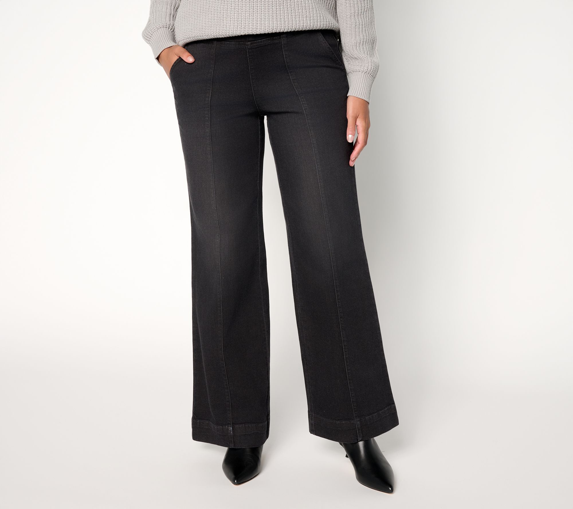 Belle by Kim Gravel Petite TripleLuxe Front Seam Full Leg Jean