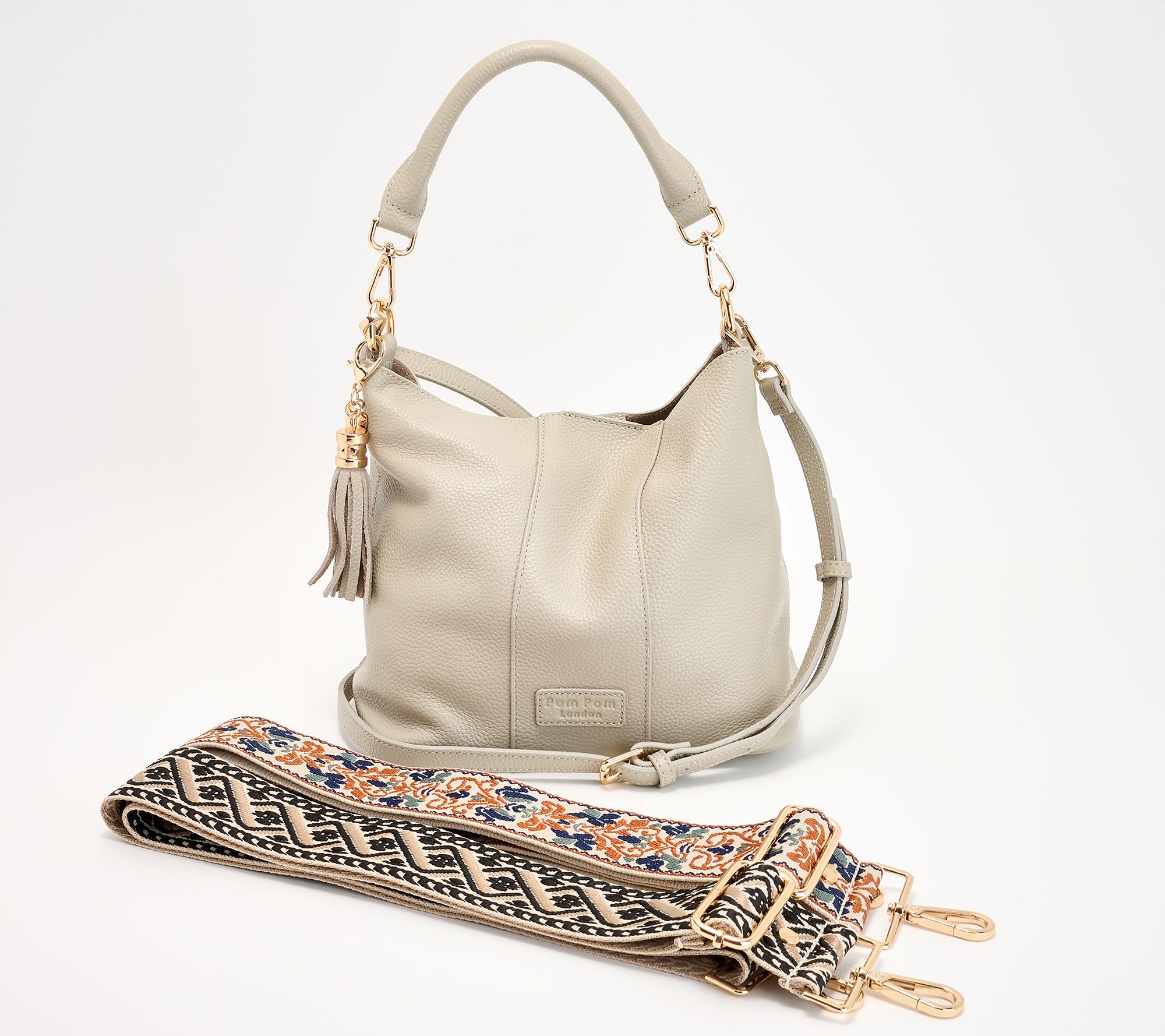 Pom Pom London Lambeth Leather Convertible Bucket Bag