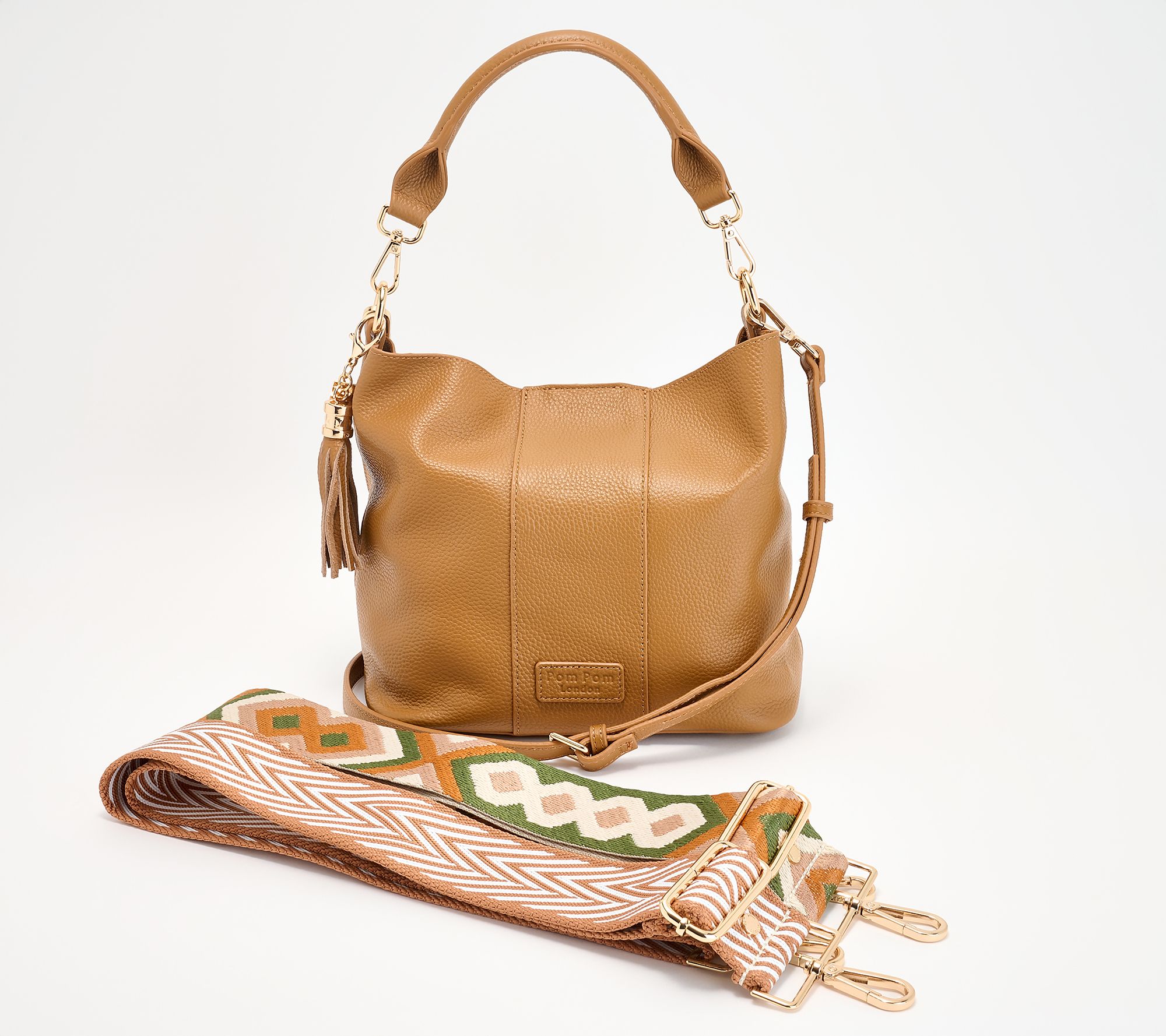 Pom Pom London Lambeth Leather Convertible Bucket Bag