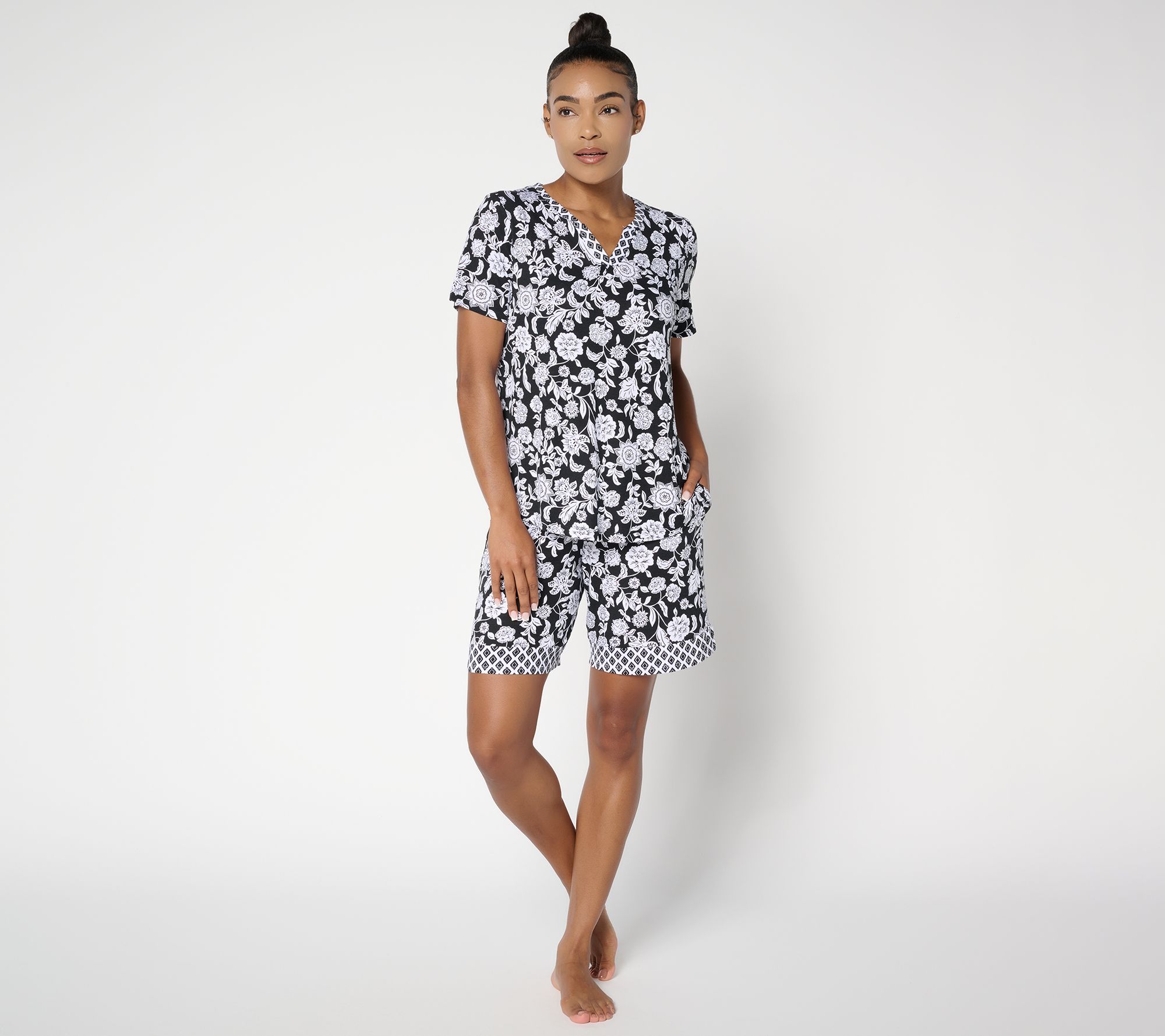 "As Is" Cuddl Duds Smooth Jersey Dreaming On the Edge Pajama Set
