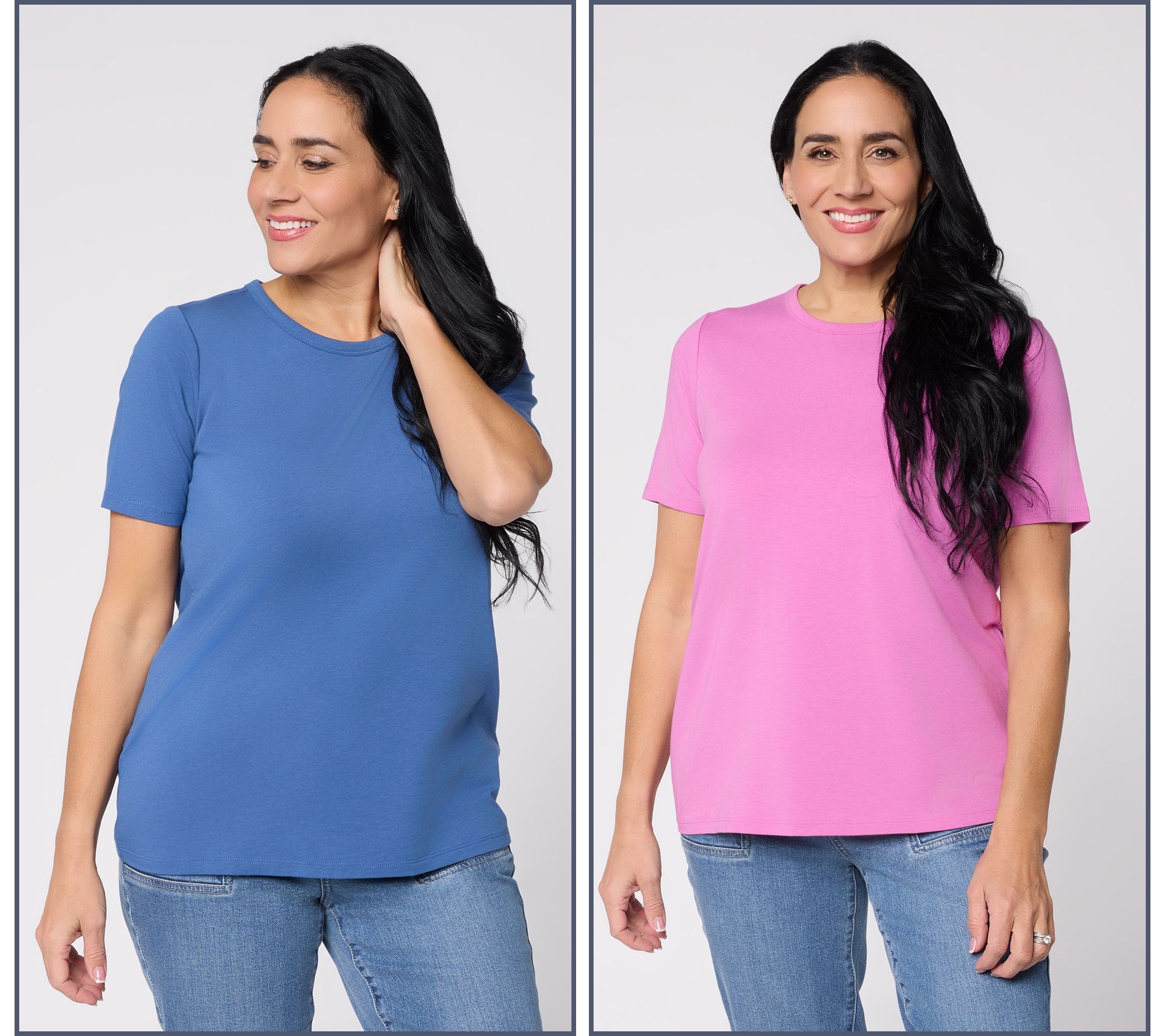 AnyBody Cozy Knit Jersey Pack of 2 Tees