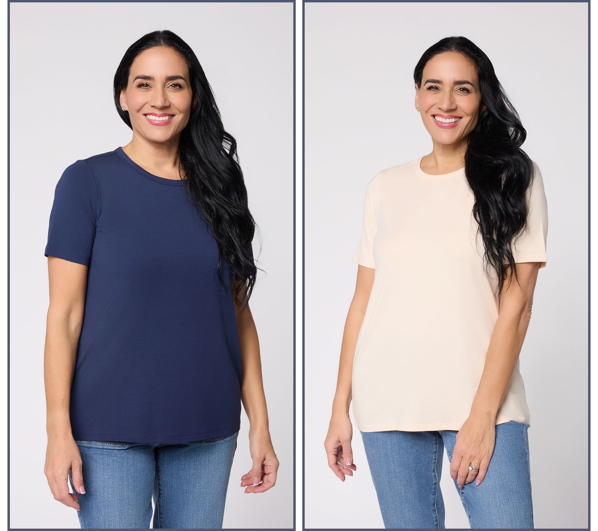 AnyBody Cozy Knit Jersey Pack of 2 Tees