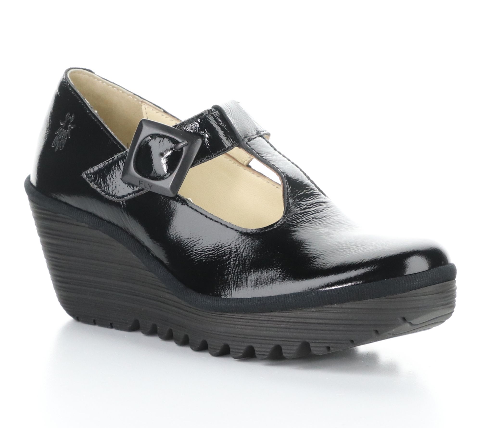 Fly London Nappalak Patent Leather Mary Jane Wedge
