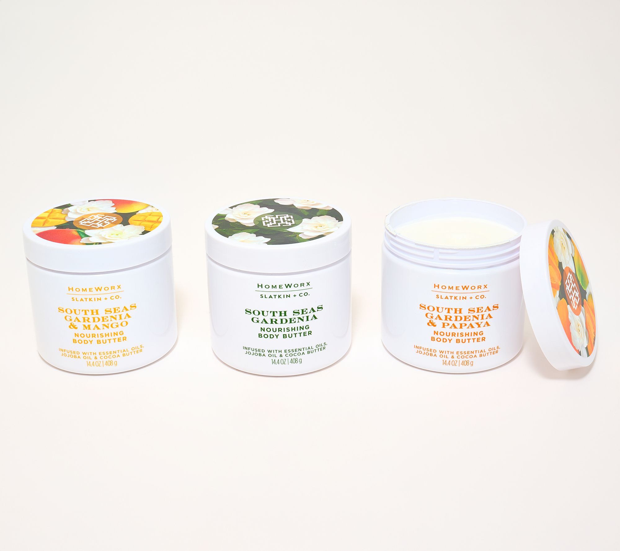 HomeWorx by Slatkin + Co. 3pc South Seas Gardenia 14.4oz Body Butter