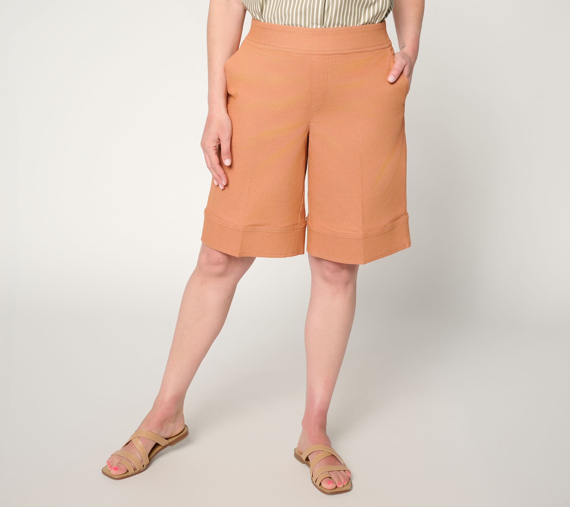 Martha Stewart Signature Regular Stretch Twill Pull-On Long Short