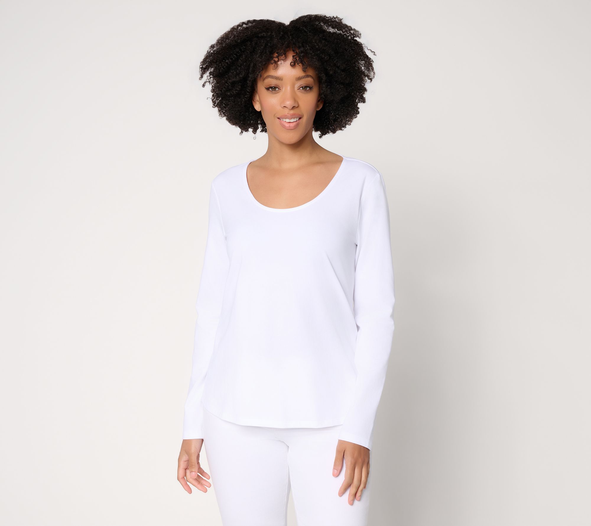 Attitudes by Renee Washed Cotton Scoop Neck Top