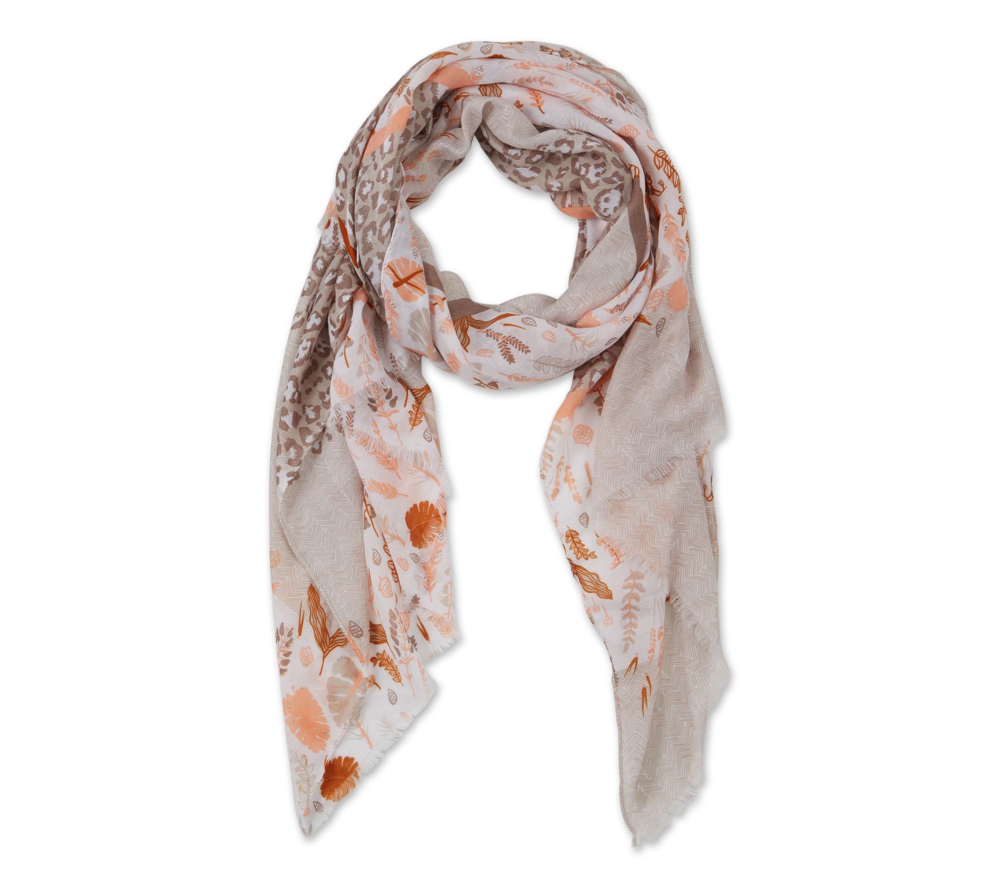 Hadley Wren Floral Leopard Scarf