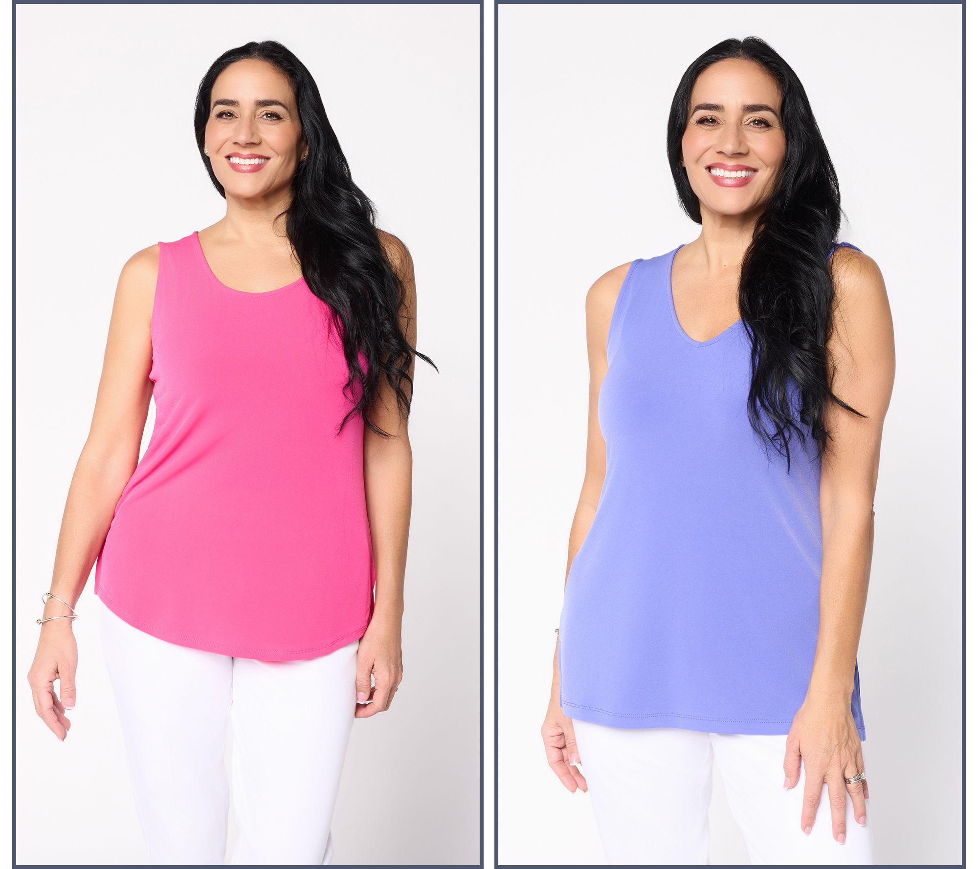 "As Is" Susan Graver Essentials Liquid Knit Set of 2 Tanks