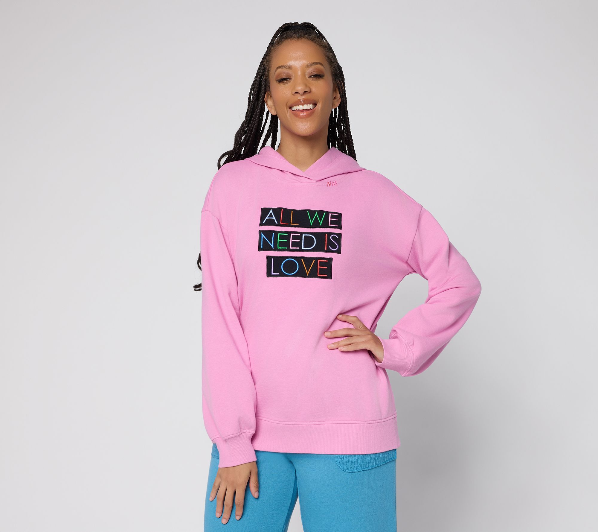 "As Is" Peace Love World Ali & Mally Affirmation Pullover Hoodie