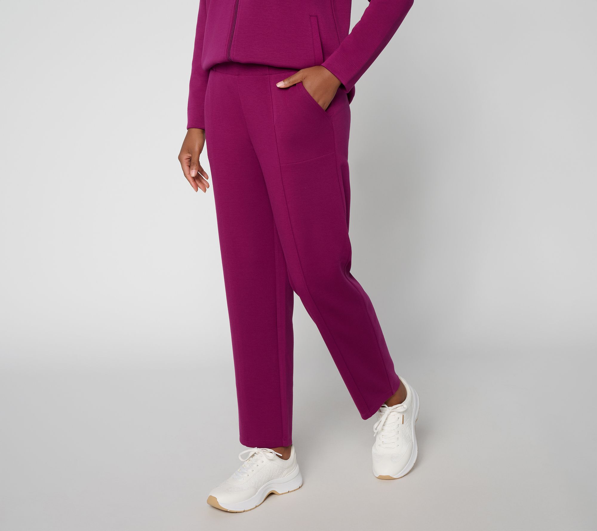 Denim & Co. Active Petite Scuba Straight Leg Pants
