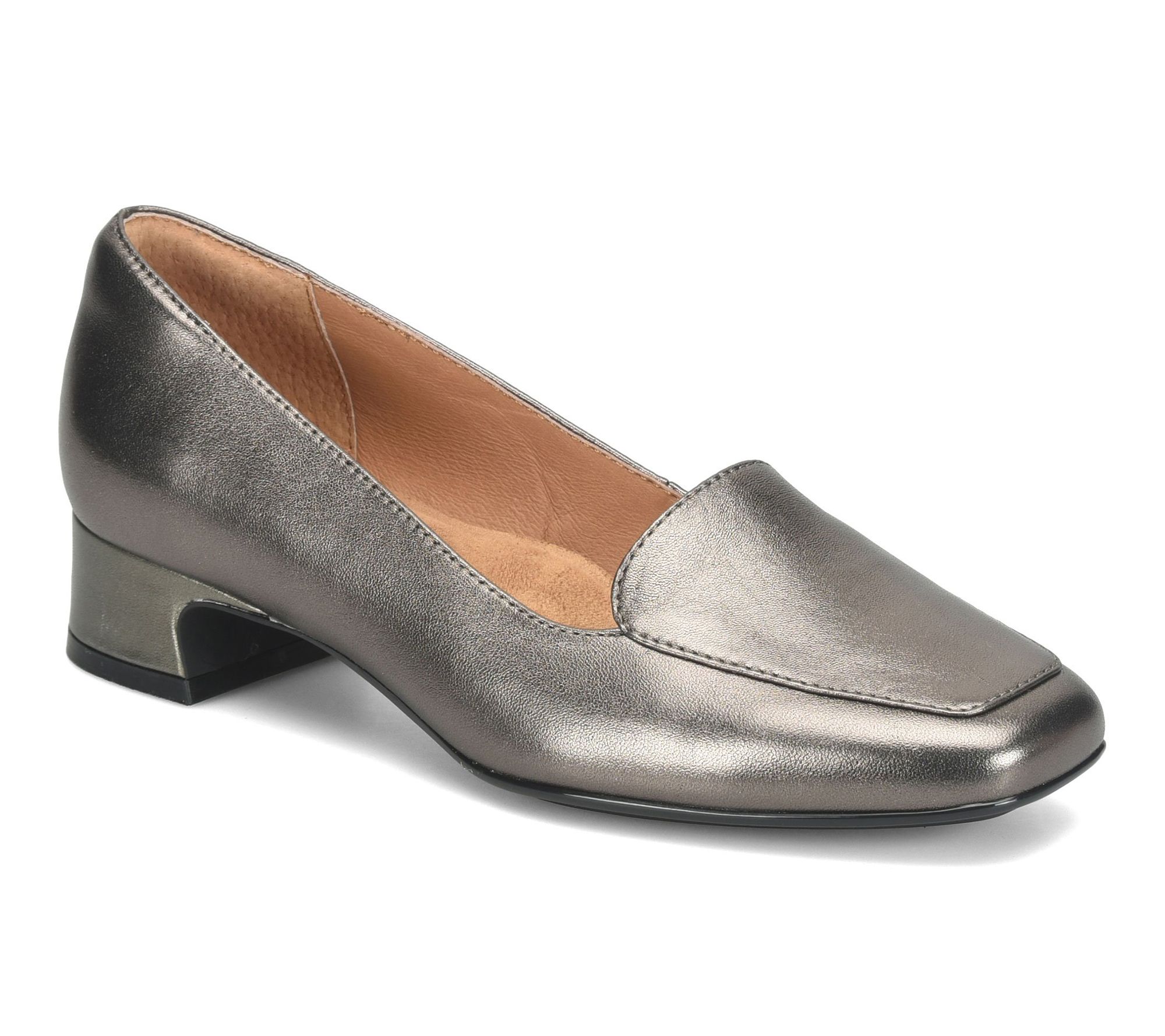 Sofft Leather Heeled Loafer - Lavender