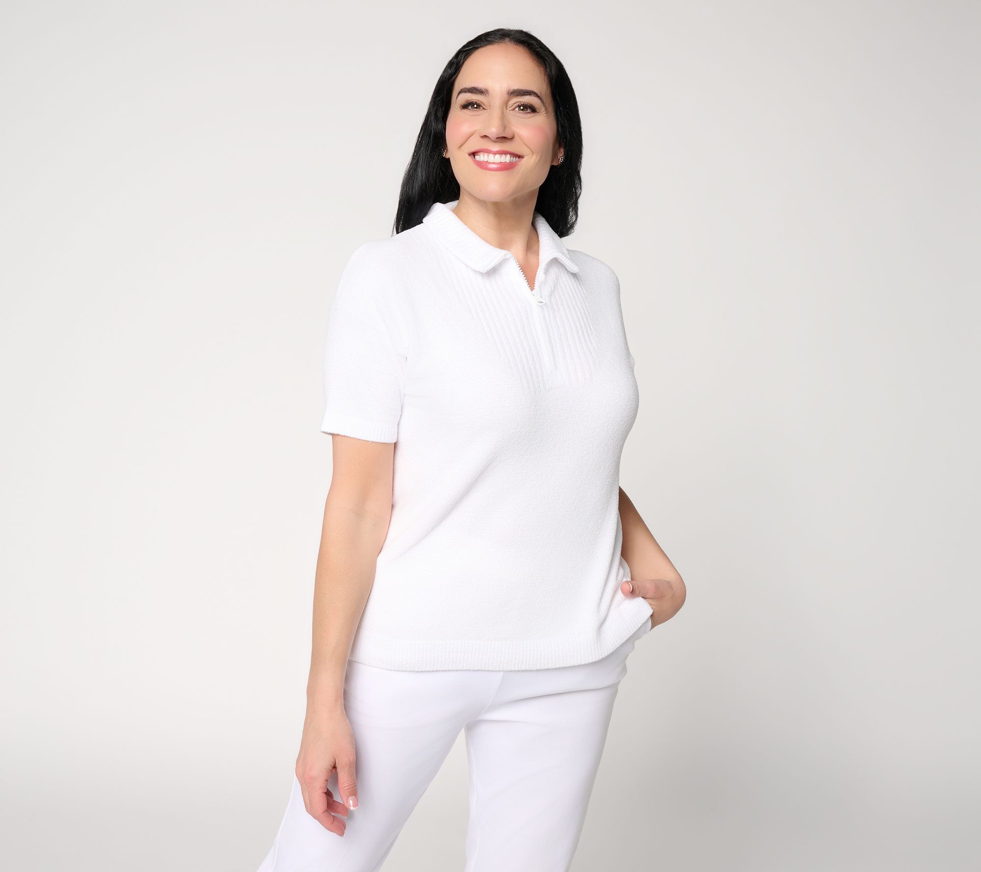 "As Is" Barefoot Dreams CozyChic Ultra Lite Elbow Sleeve Half Zip