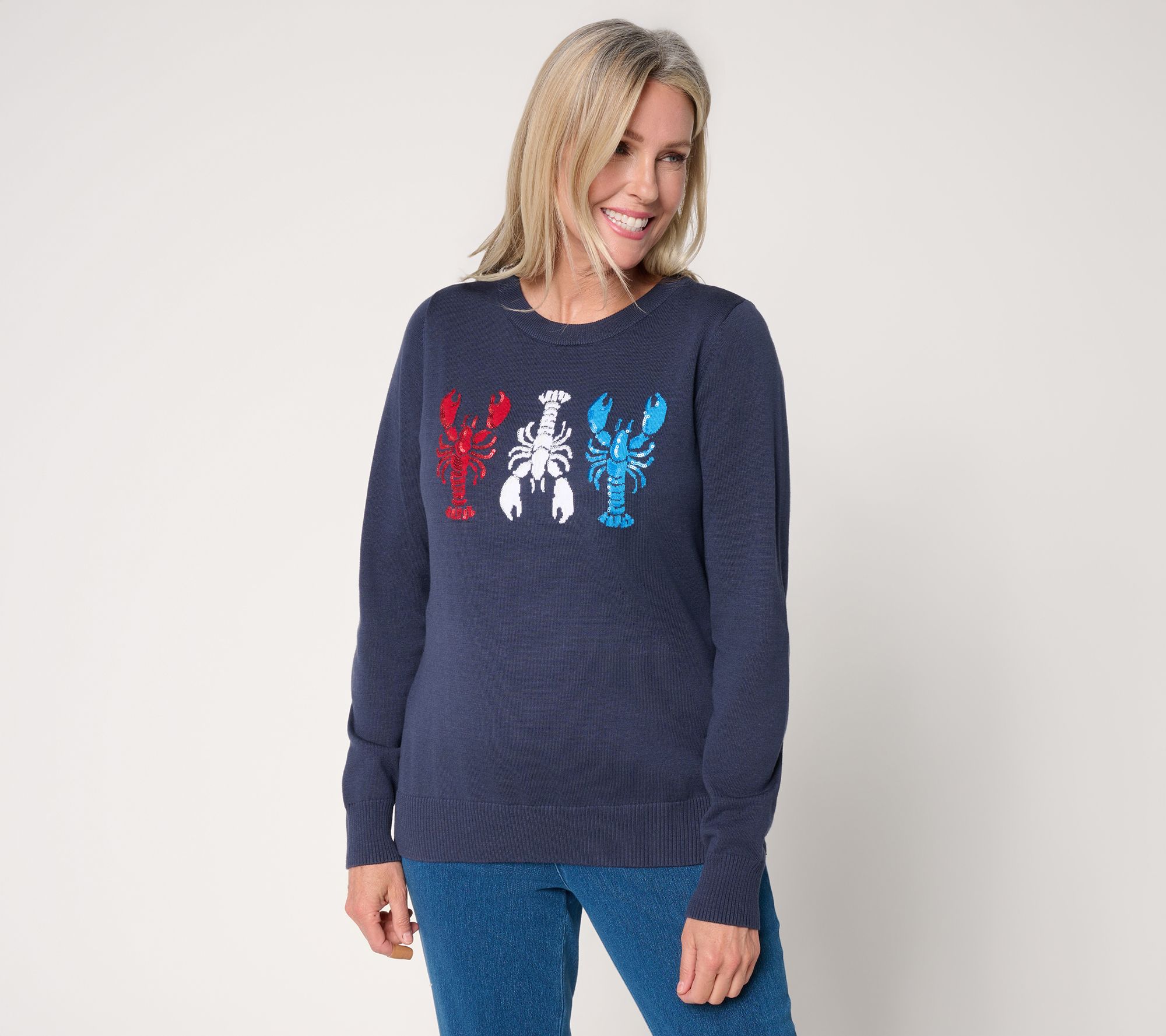 "As Is" Liberty Belles by Kim Gravel Dockside Lobster Sweater
