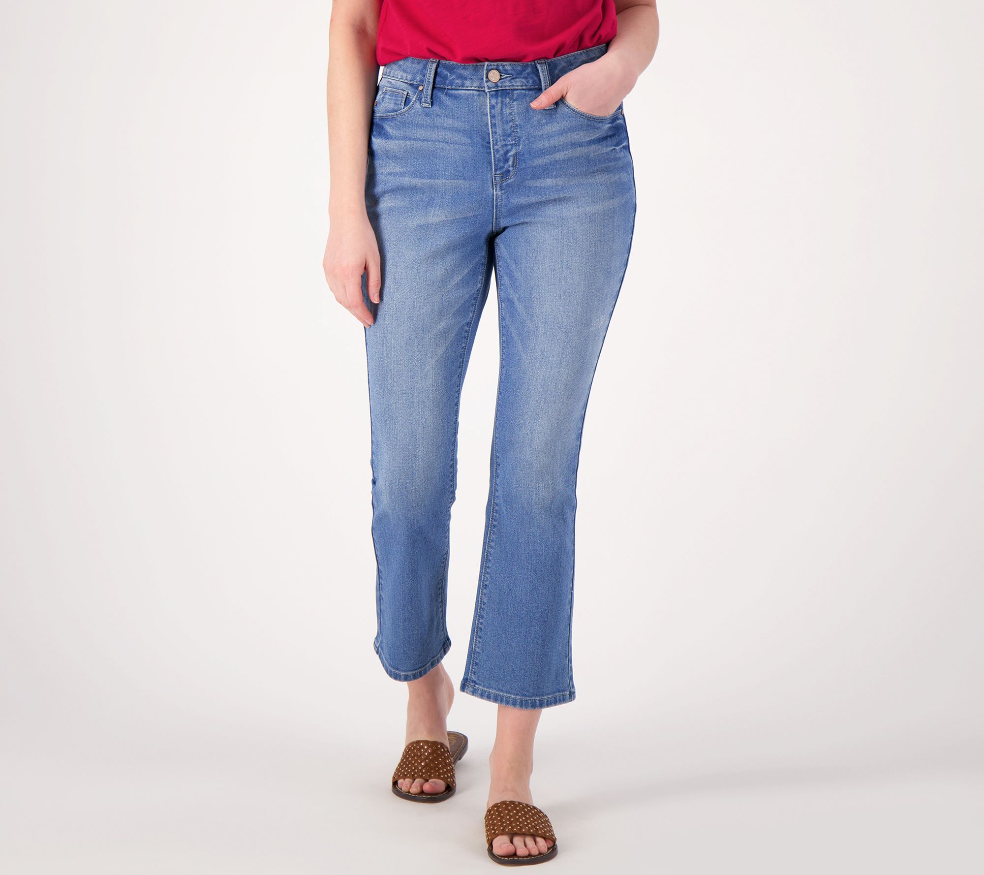 Laurie Felt Forever Denim 5-Pocket Crop Baby Bell Jeans - QVC.com