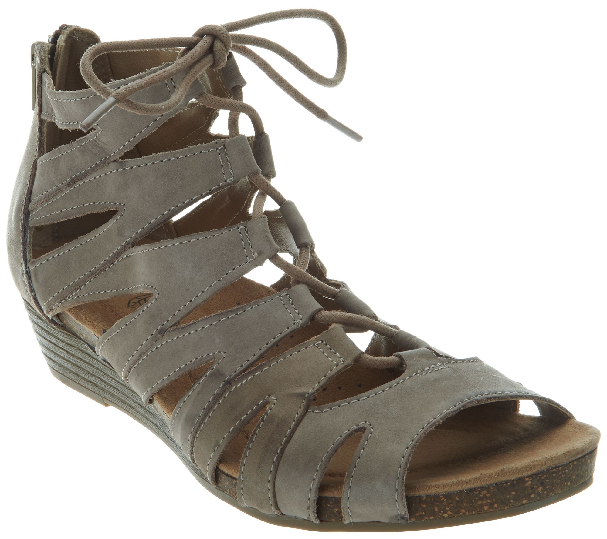 Earth Origins Leather Lace-up Wedges - Harley - Page 1 — QVC.com