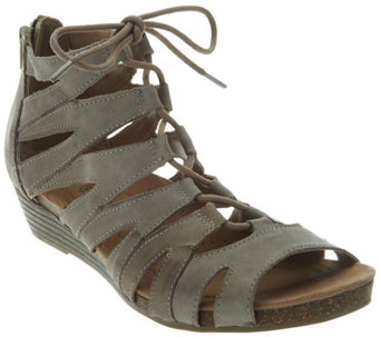 Earth Origins Leather Lace-up Wedges - Harley - A289312