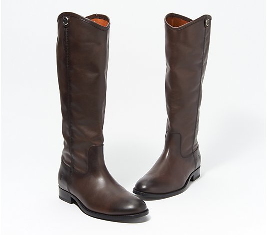 Frye Wide Calf Leather Tall Boots - Melissa Button2