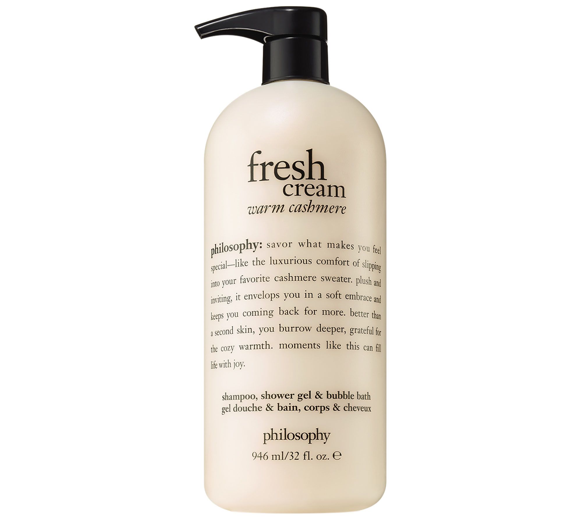 philosophy fresh cream warm cashmere shower gel, 32 fl oz - QVC.com