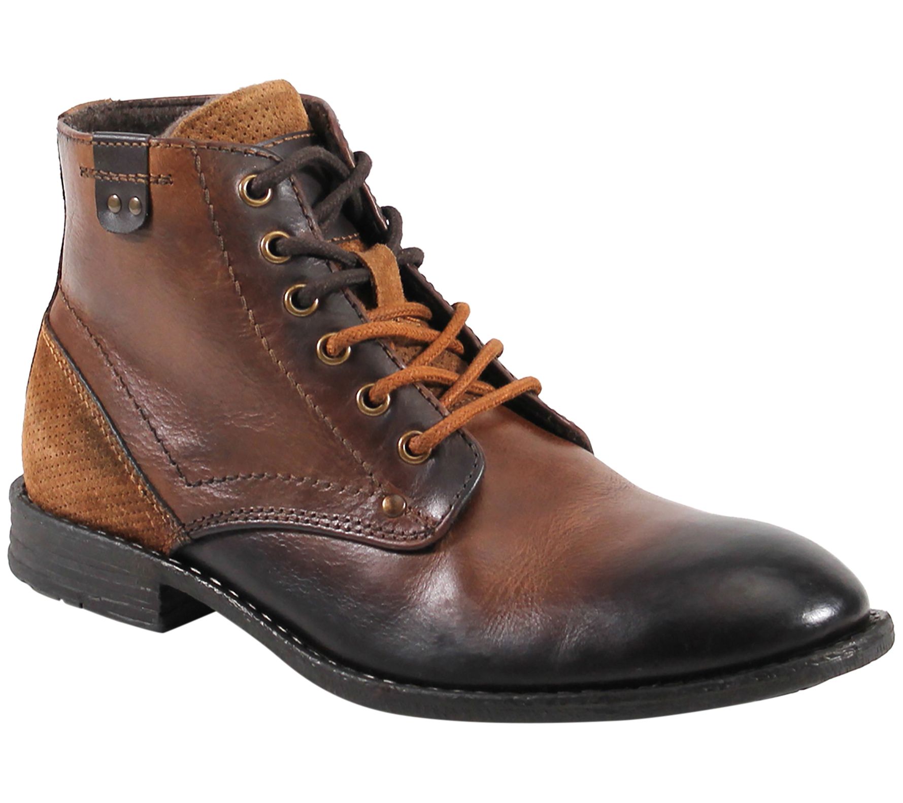 Testosterone Shoes Men's Leather Lace-Up Boots- Fight Song - QVC.com