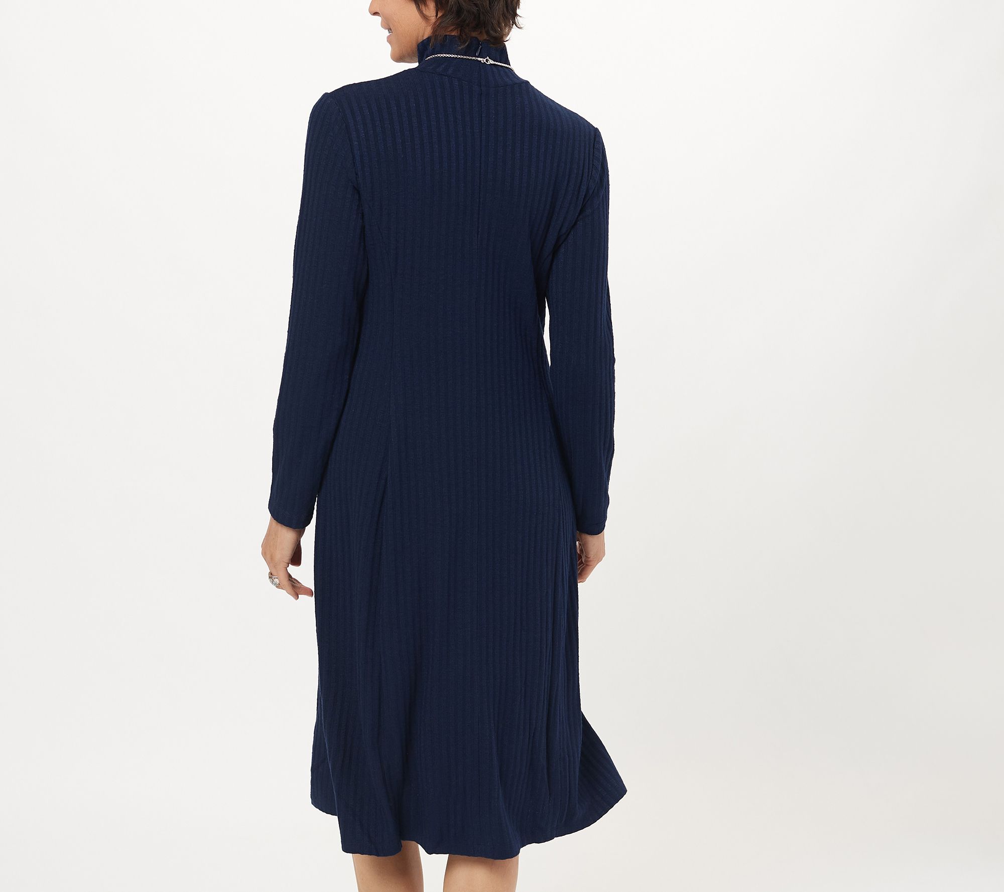 Susan Graver Regular Sweater Rib Knit Mock-Neck Midi Dress - QVC.com