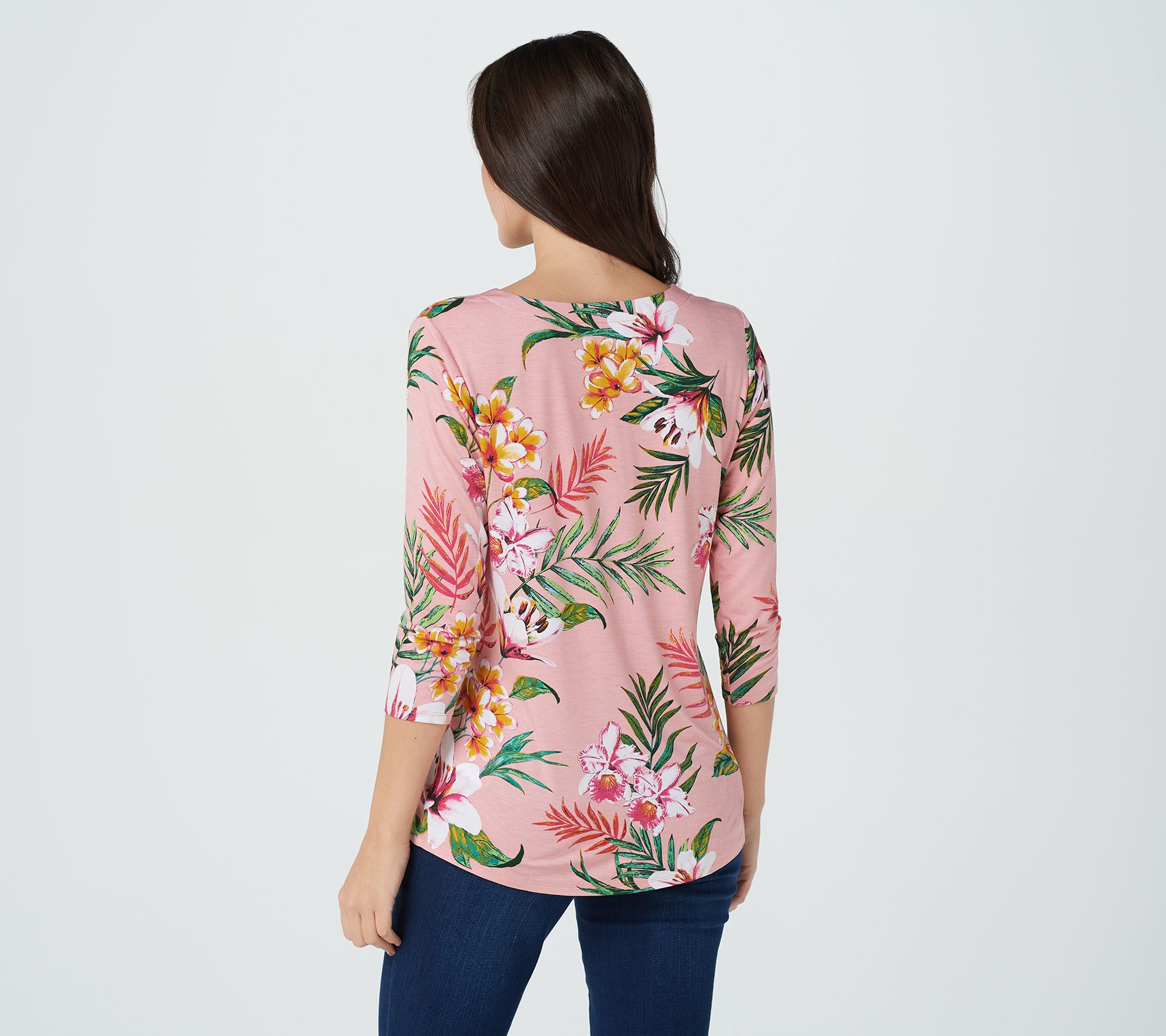 "As Is" Belle by Kim Gravel Tropical Print Knit Top