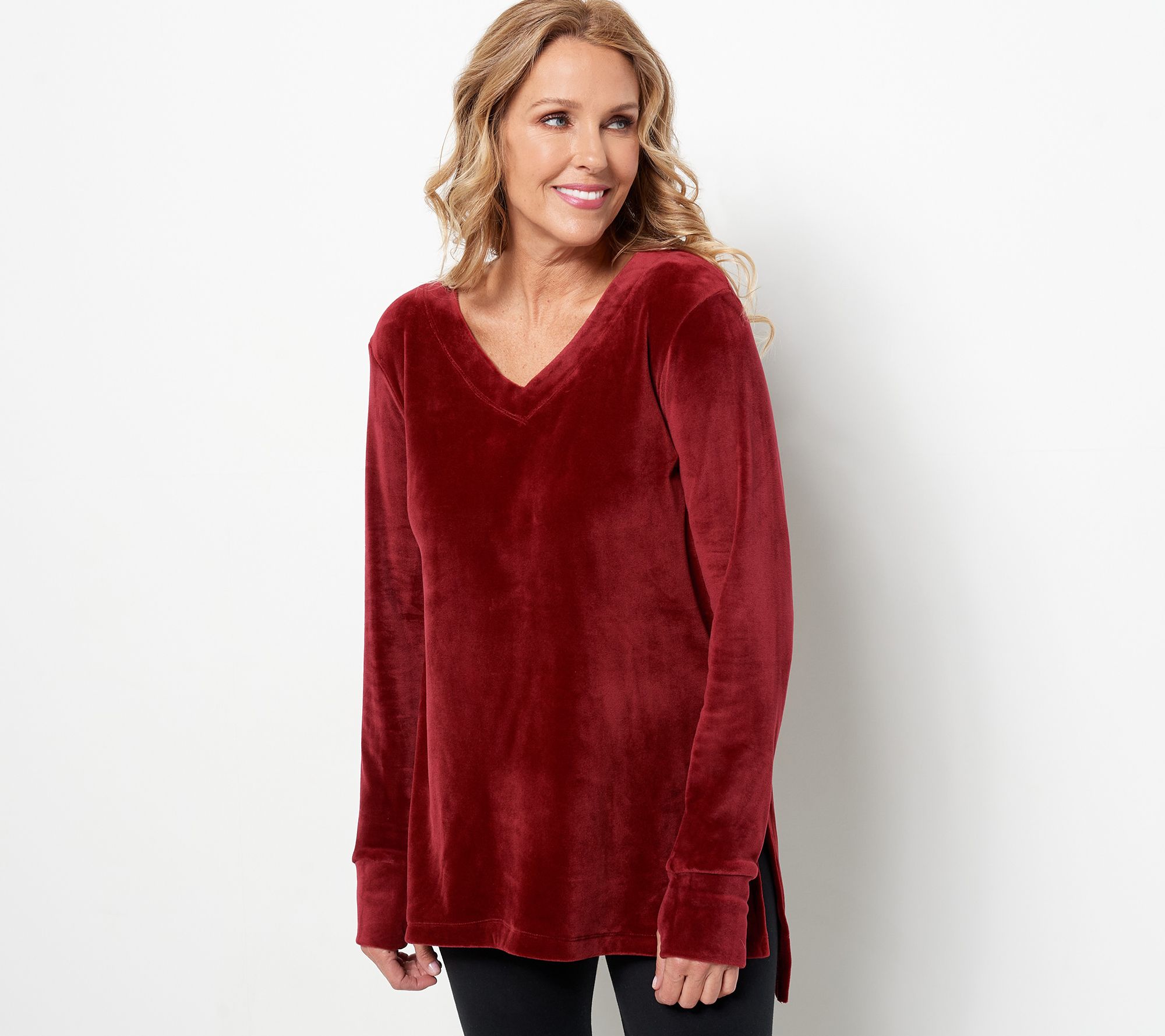 Cuddl Duds Double Plush Velour V Neck Tunic Grey Abstract – Luce Coffee  Roasters