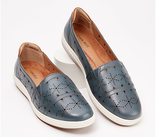 Cobb Hill Leather Perforated Slip-Ons - Bailee