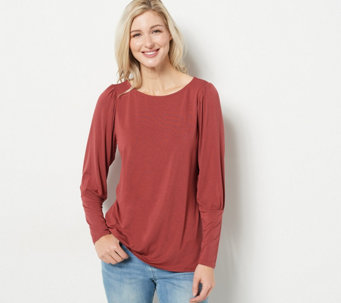 Laurie Felt Silky Rayon Mad e From Bamboo Love Story Story Cuff Top - A471812