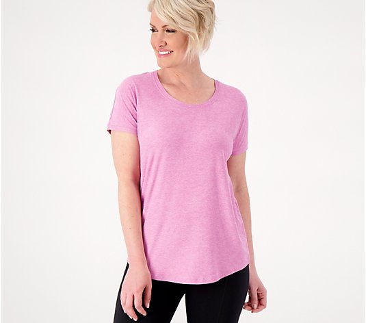 Fit 4 All by Carrie Wightman Keyhole Back Curved Hem Tee