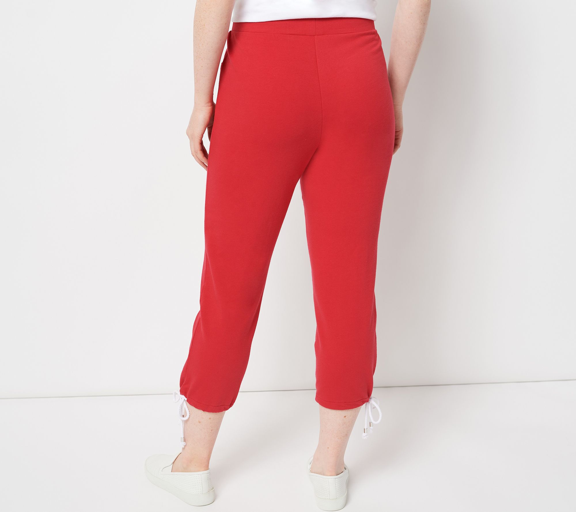 Belle by Kim Gravel Petite French Terry Cropped Pants w/ Rope - QVC.com