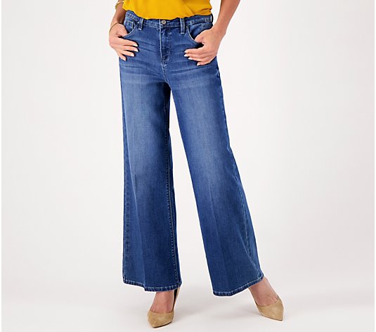 Laurie Felt Regular Daisy Denim Full-Length Wide-Leg Jeans
