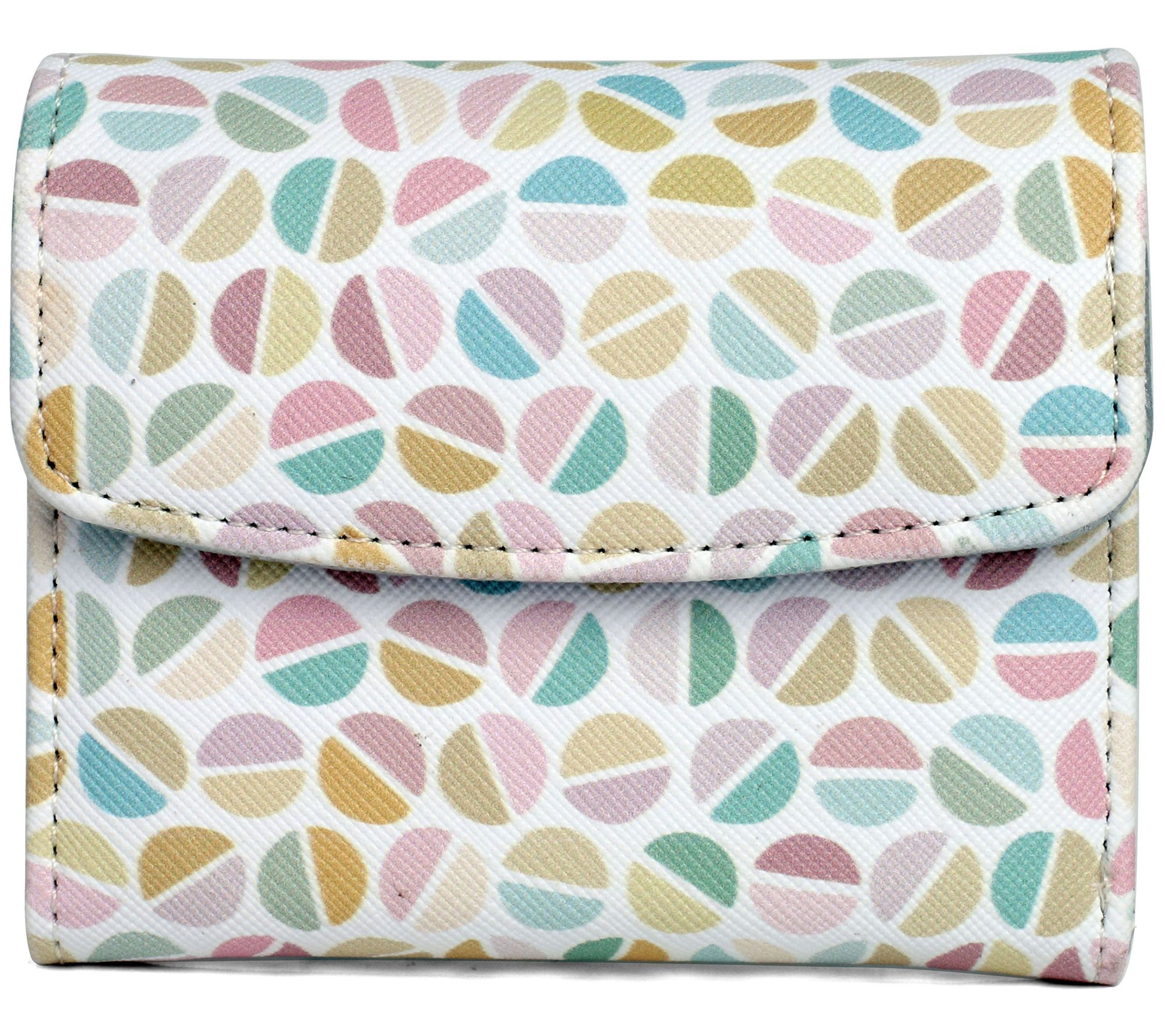 Julia Buxton Solid Vegan Faux Leather Mini Trif old Wallet