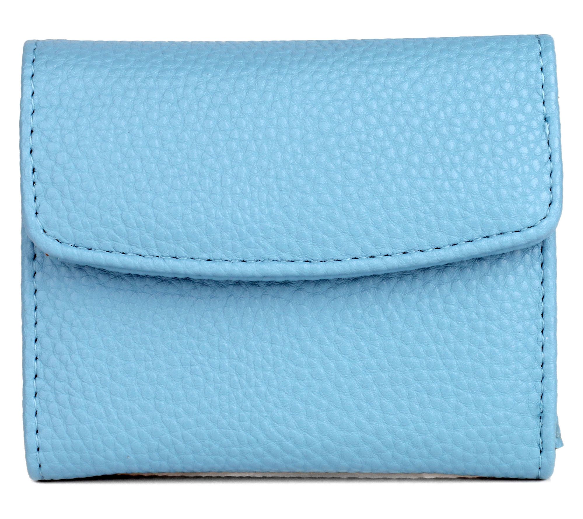 Julia Buxton Solid Vegan Faux Leather Mini Trif old Wallet