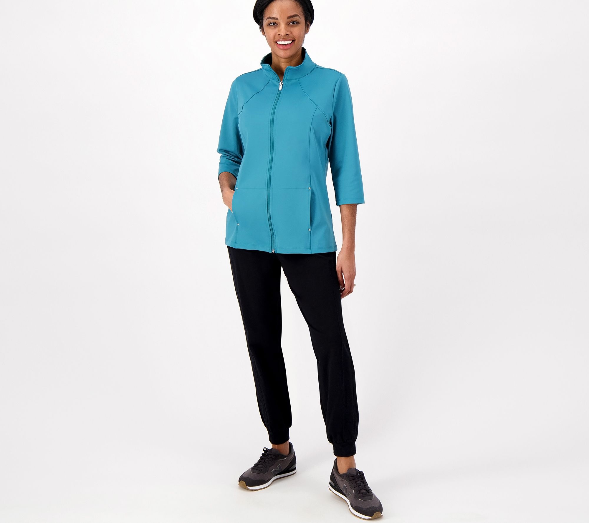 Sport Savvy Zip Front Jacket w/ Seaming Details