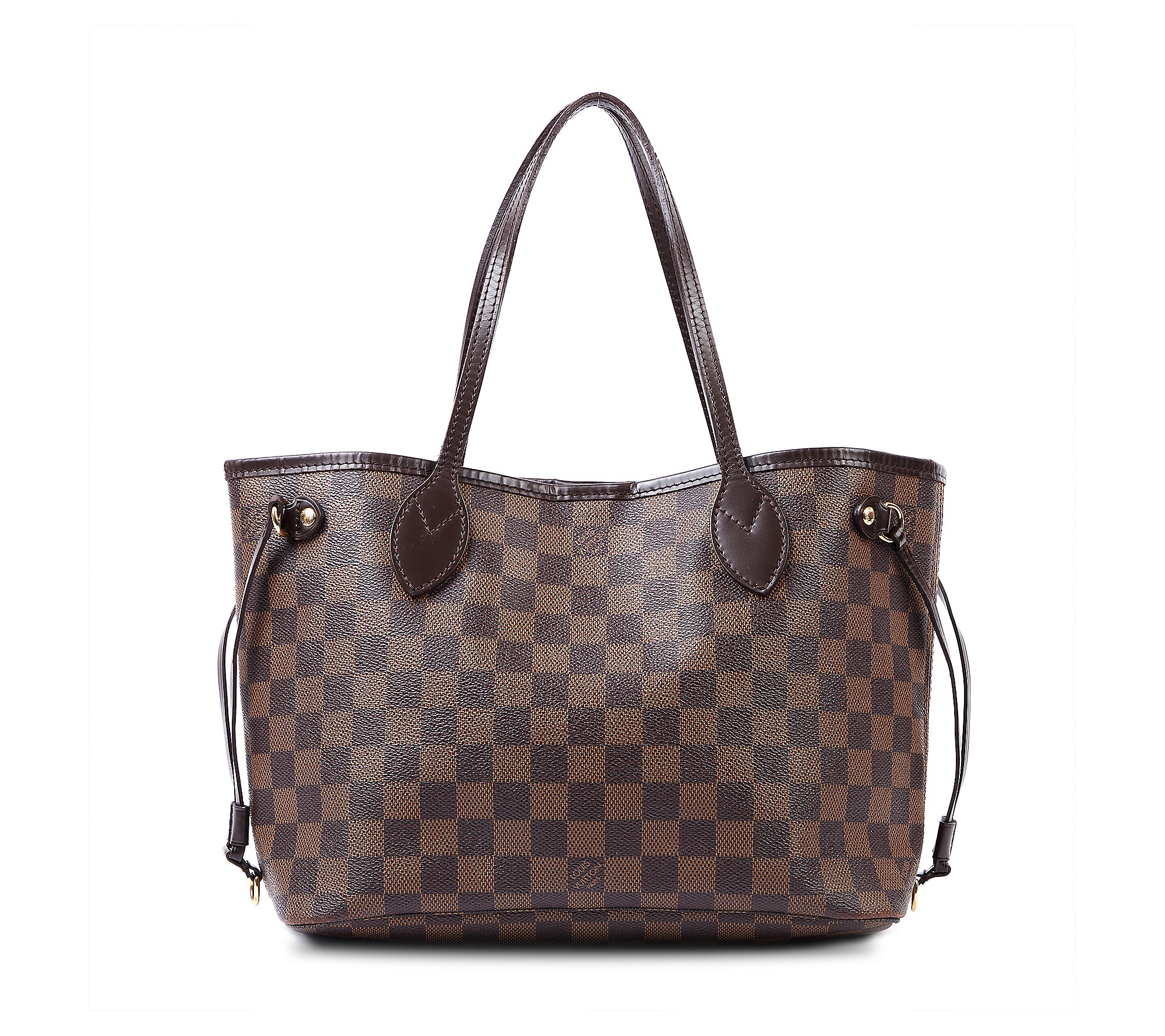 Pre-Owned Louis Vuitton Neverfull Damier EbenePM Brown
