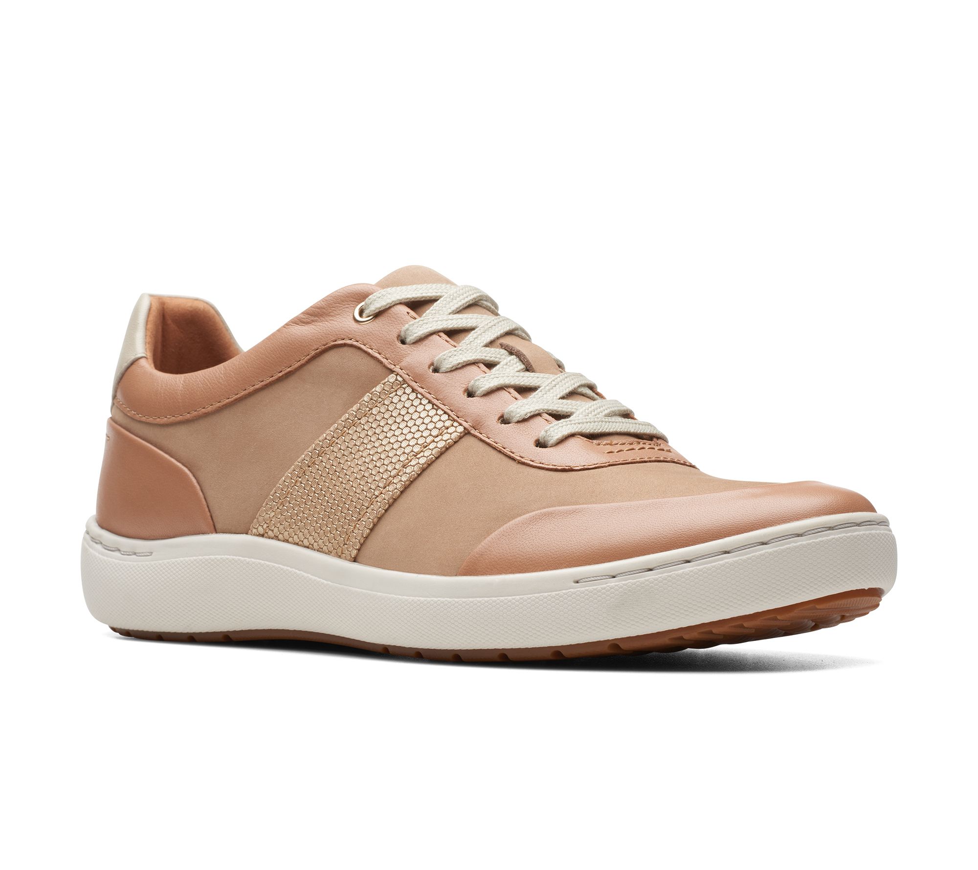 Clarks Lace-Up Leather Sneaker - Nalle Fern - QVC.com