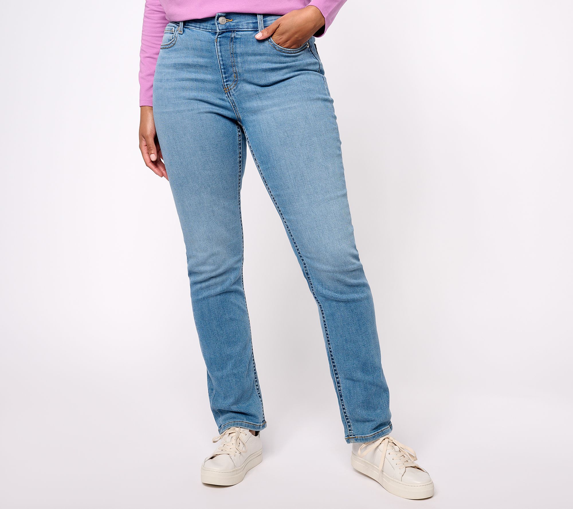 Qvc denim and 2024 co stretch jeans