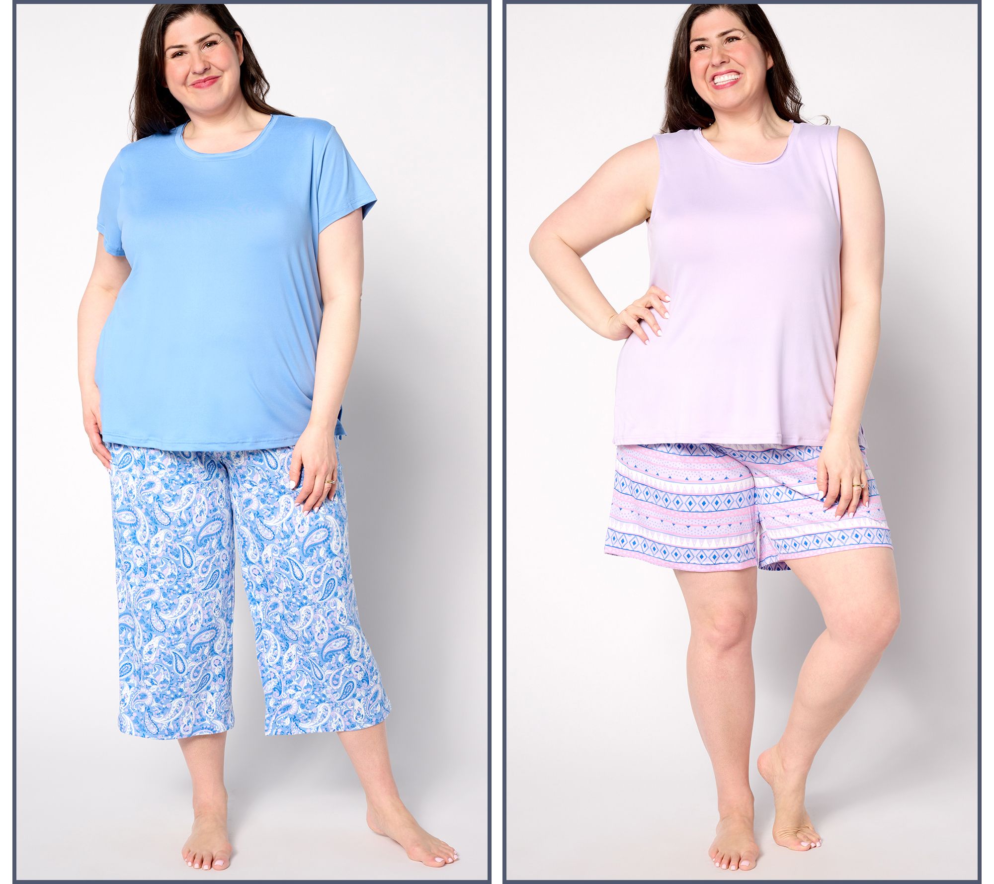 MUK LUKS Tall Cloud Knit Short, Capri, Tee, & Tank PJ Set