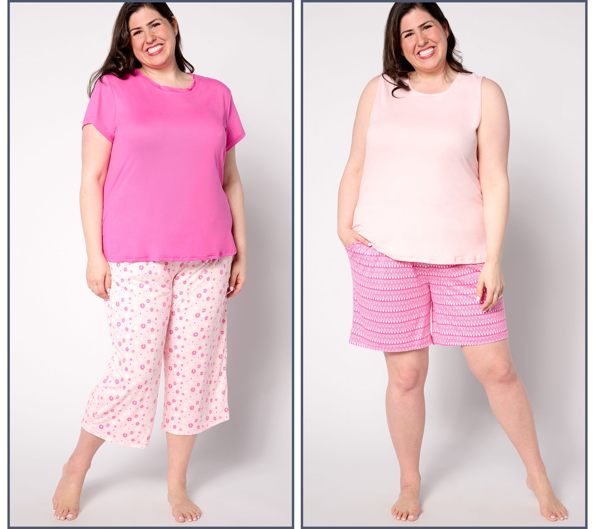 MUK LUKS Tall Cloud Knit Short, Capri, Tee, & Tank PJ Set