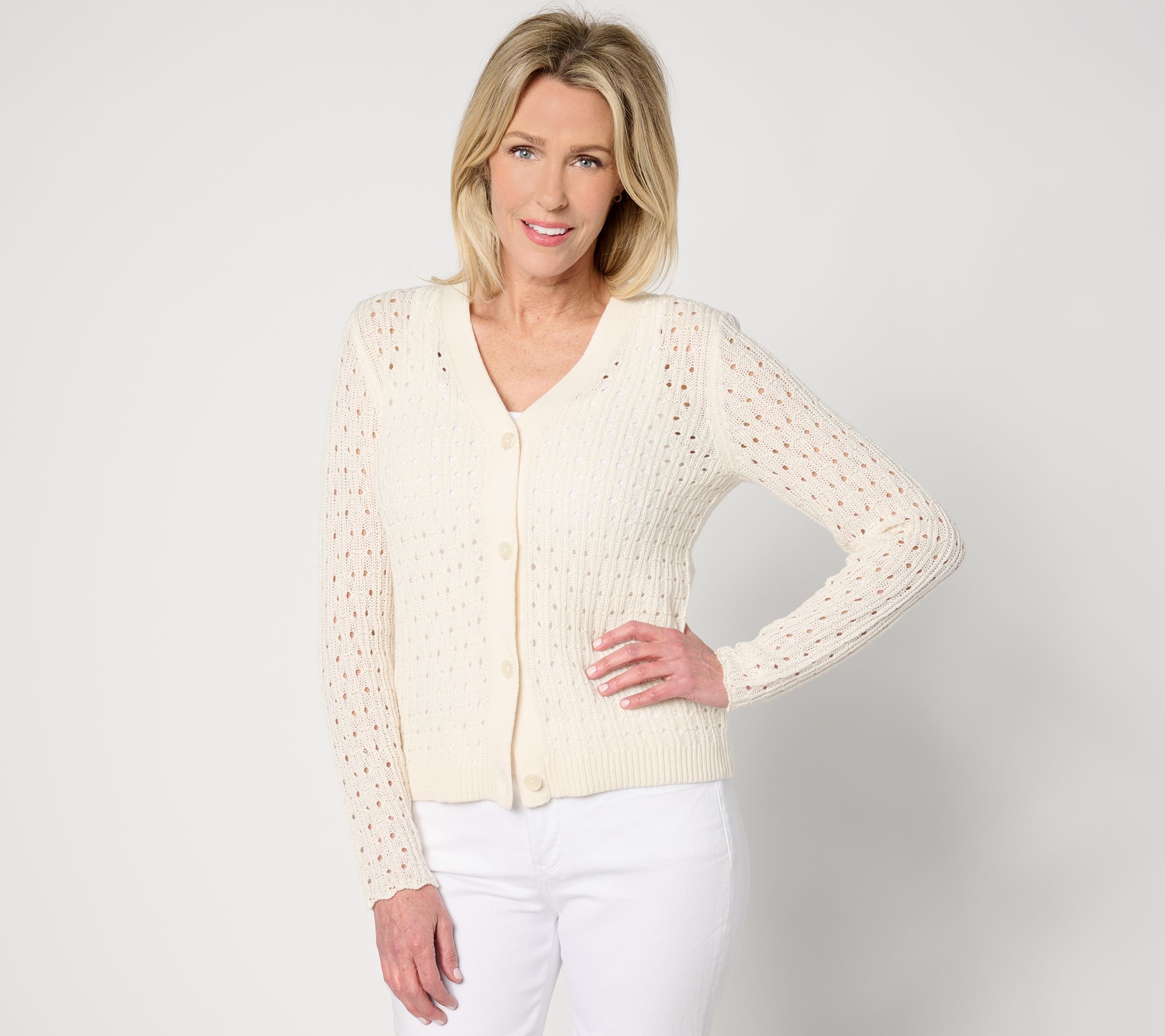 BEAUTIFUL by Lawrence Zarian Novelty Stitch Cardigan