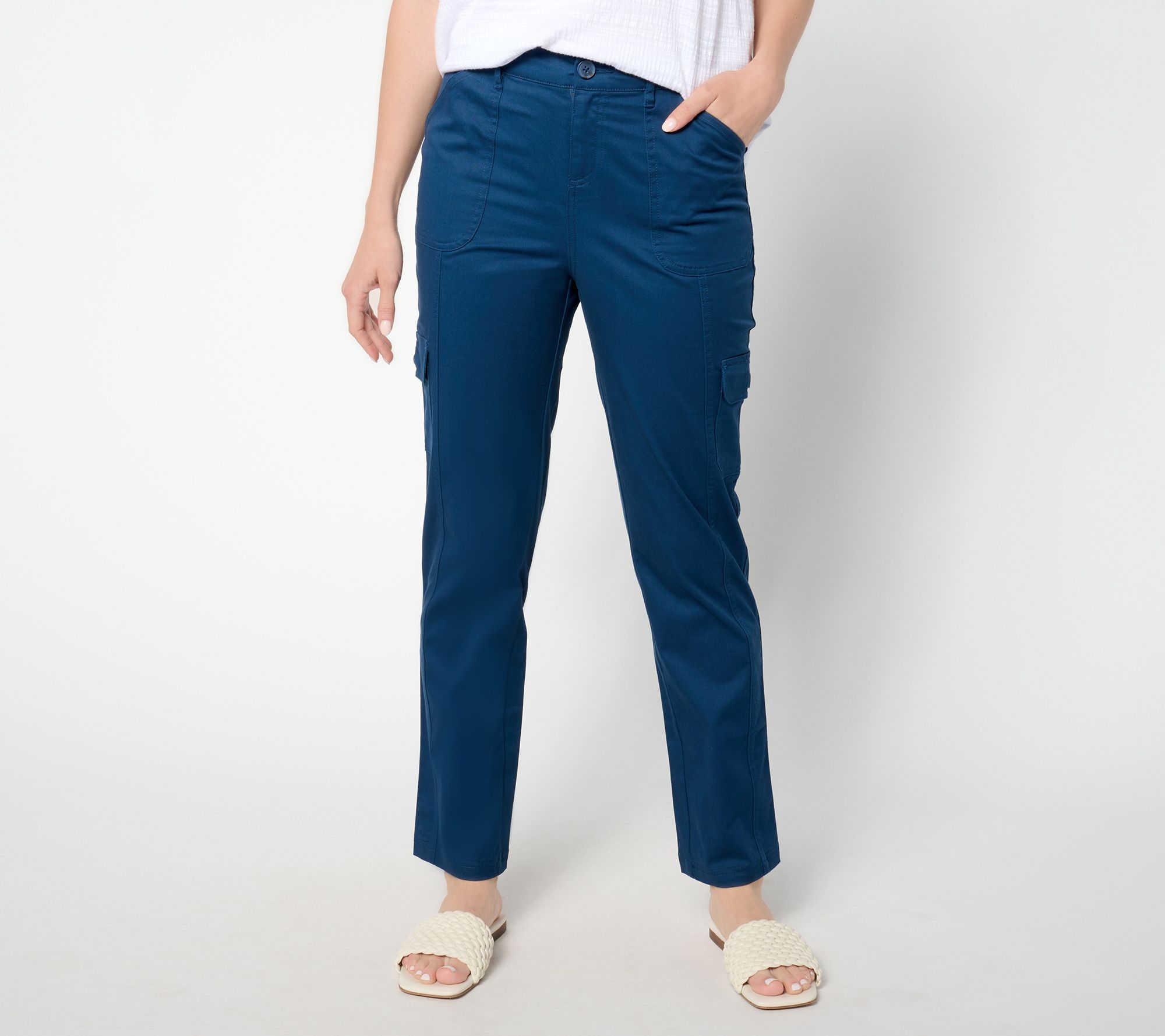 Belle by Kim Gravel Regular Utility Stretch Cropped Cargo Pant